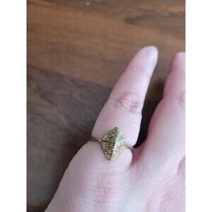 Stella and Dot Art Deco Gold Rhinestone Cocktail Ring